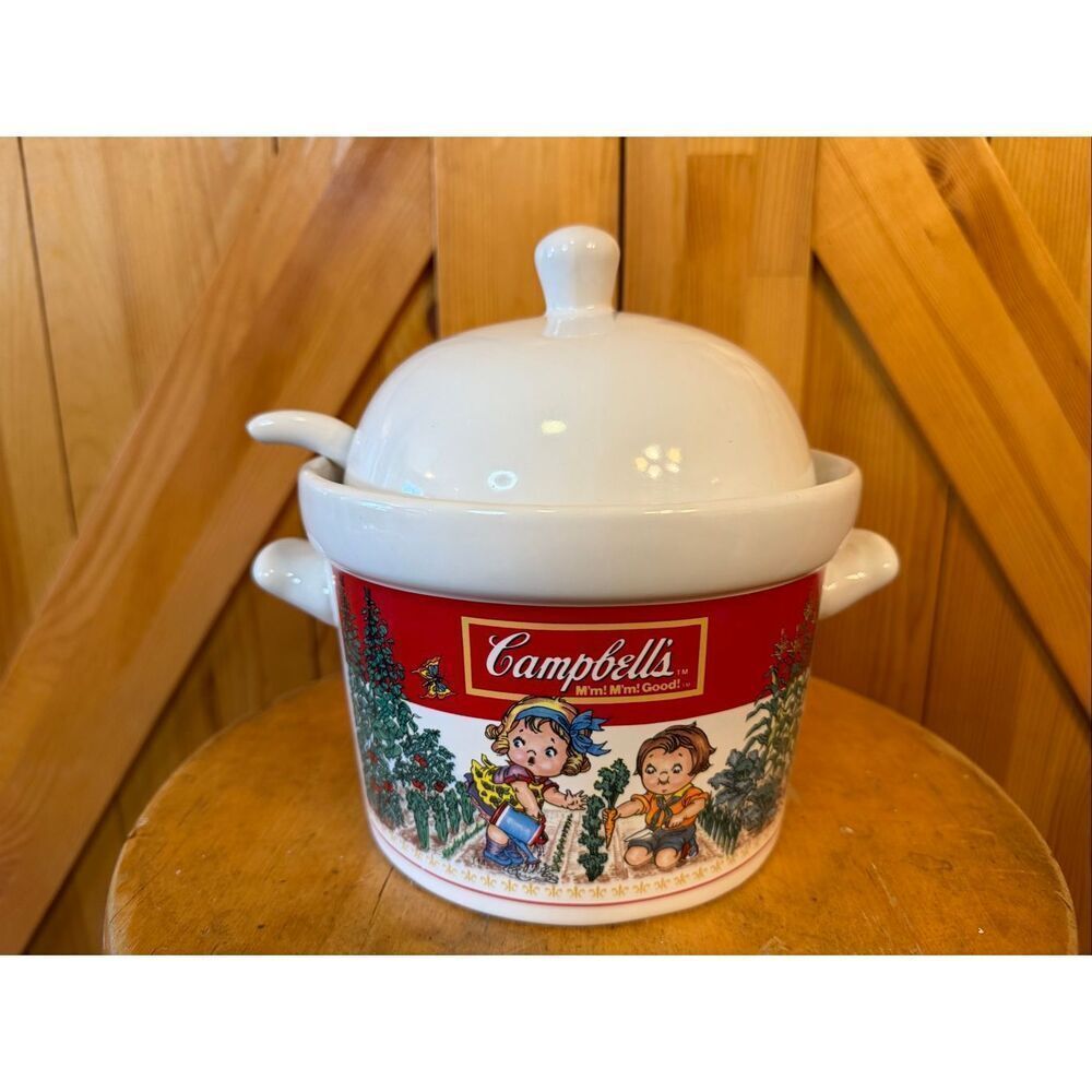Vintage 1993 Campbell’s Soup Tureen w/Lid & Ladle Campbell Kids Westwood INTL (7